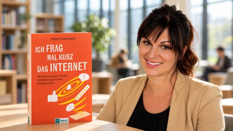 Ich wollte eine Entscheidung treffen. Jetzt habe ich zwölf fremde Meinungen – Interview mit Maren Hartmann Maren Hartmann mit ihrem Buch: Ich frag mal schnell das Internet